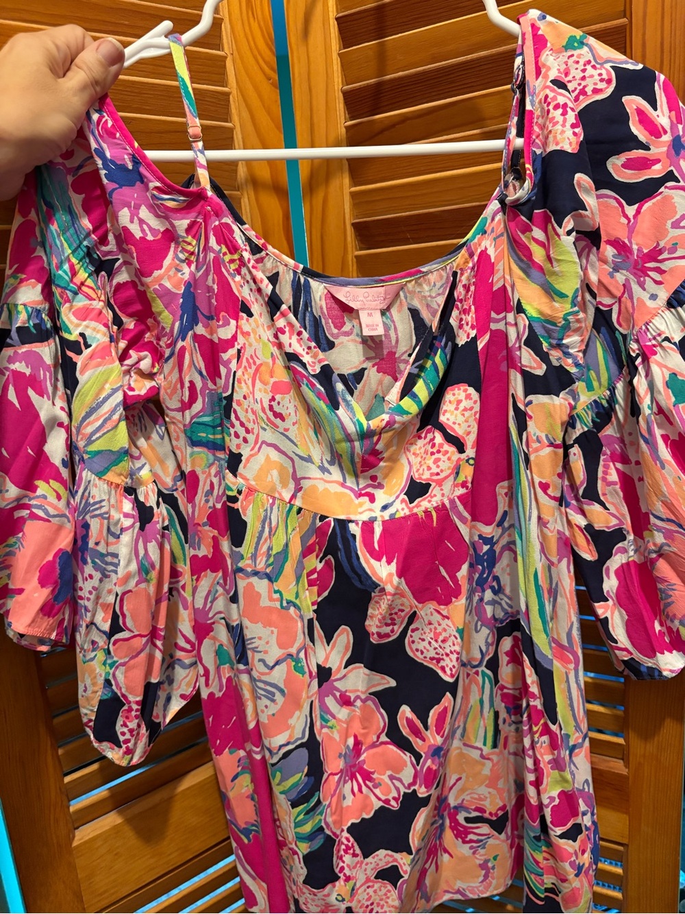 Lilly Pulitzer Pink Multi Floral Off-Shoulder Medium